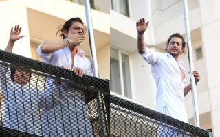 Shah Rukh Khan Sapa Penggemar saat Hari Raya Idulfitri